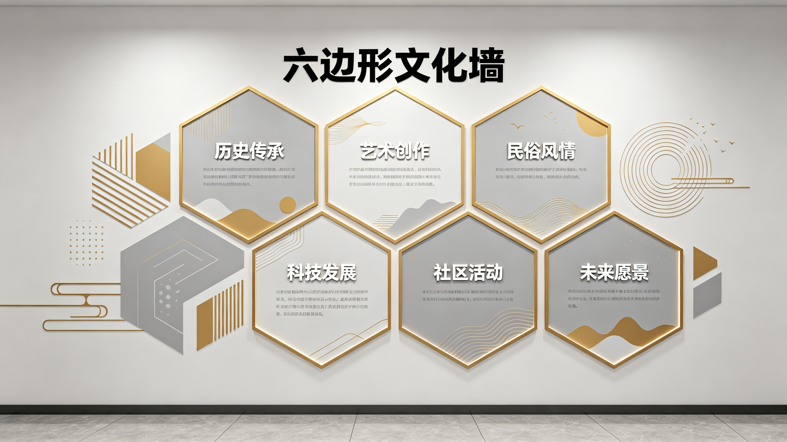 贵定企业文化墙 | 六边形信息美学